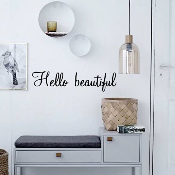 Aesthetic “HELLO BEAUTIFUL” wall sticker - Picture 2 of 3